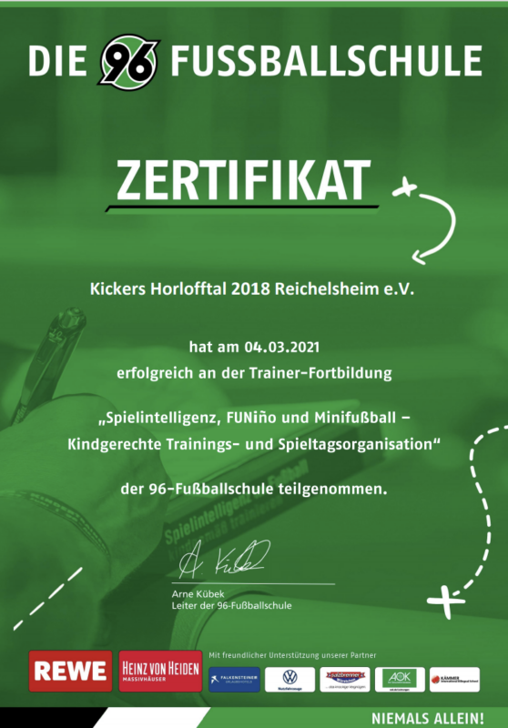 Kickersfortbildung im Bereich FUNino mit Hannover 96